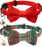 Collar for Cats Pets Breakaway with Bell Bowtie Floral Bow Detachable Adjustable Safety Puppy 2pcs Christmas-A...