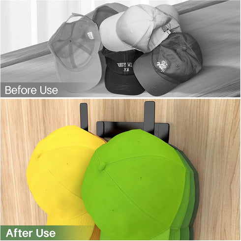 Hat Racks for Baseball Caps, Stainless Steel Hat Organizer for Baseball Cap, Hat Holder Storage Organizer, Hat Hanger Strong Adhesive/Wall Drilled...