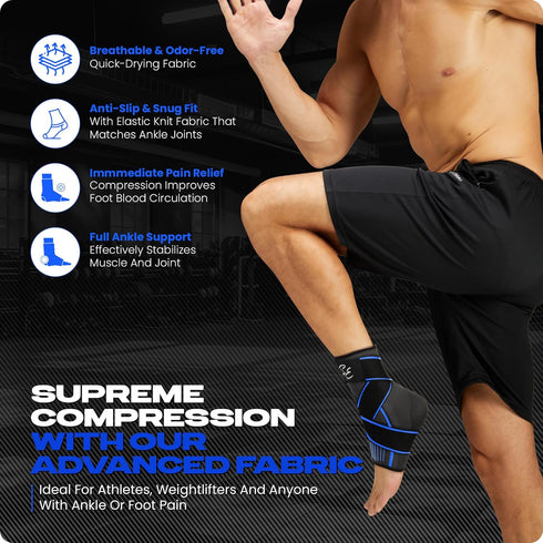 1 Pair Ankle Brace with Ankle Strap for Men & Women: Plantar Fasciitis Relief, Ankle Support, Neuropathy Pain Relief, Achilles Tendonitis, Ankle/F...