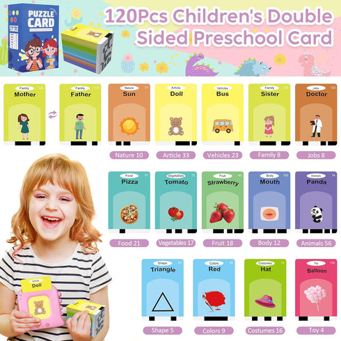 Talking Flash Cards,Kids Toddler Flash Cards with 240 Sight Words,Montessori Toys,Autism Sensory Toys,Speech Therapy Toys,Learning Educational Toy...