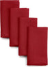 D'Moksha Homes Red Linen Napkins 18 x 18 Inch - 100% Pure Linen Cloth Washable Dinner Napkins Set of 4 for Summer, Fall and Halloween...