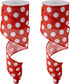 2 Rolls Polka Dot Wired Edge Ribbons 12 Yards 2.5 Inch Wide Grosgrain Polka Dot Craft Ribbon for Christmas Hair Bows Gifts Wrapping Floral Craft H...