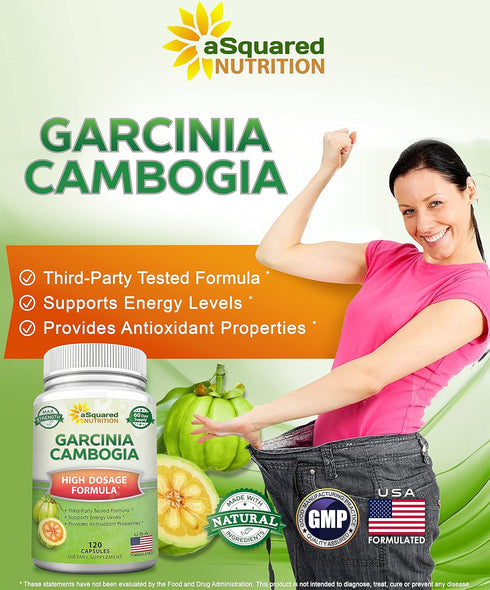 100% Pure Garcinia Cambogia Extract - 120 Capsules, Ultra High Strength HCA, Natural Weight Loss Diet Pills XT, Best Extreme Fat Burner Slim & Det...