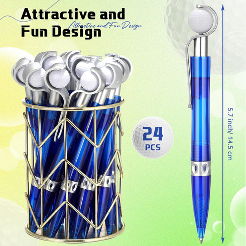 24 Pcs Golf Ball Pen Sports Ballpoint Pens Golf Pens Golf Party Favors Cool Writing Pen for Students Supplies Stationery School (Blue)...