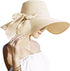 Lanzom Womens 5.7 Inches Big Bowknot Straw Hat Large Floppy Foldable Roll up Beach Cap Sun Hat UPF 50+...