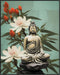 Posterizer 1 pcs-Budhha and flowers peaceful collage-Religious Posters-Abstract & Modern Art-Gift For Buddhism Meditation philosophy Fans- UNFRAME...