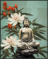 Posterizer 1 pcs-Budhha and flowers peaceful collage-Religious Posters-Abstract & Modern Art-Gift For Buddhism Meditation philosophy Fans- UNFRAME...