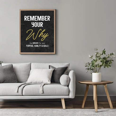 Posterizer 1 pcs-Remember Your Why For Your Goals-Motivational & Inspirational Art- Gift for Men Women Entrepreneur Teens-Decor for Home & Office-...