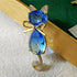 Cute Blue Cubic Zircon Kitty Cat Pin Brooch with Bowtie...