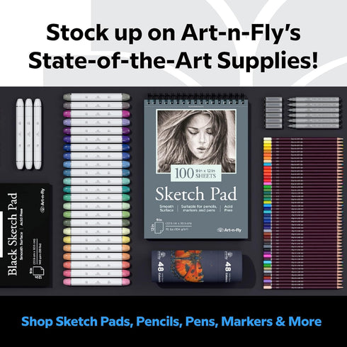 Art-n-Fly Ultra Fine Tip Micro Pen 003 - Black Ink Fineliner Pens | Waterproof, No Bleed & Quick-Dry Fine Point Pens with Japanese Archival Pigmen...