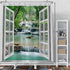 Baocicco Nature Landscape Shower Curtain Summer Forest River Jungle Waterfall Lake Window Scenery Shower Curtains Decorative for Bathroom Waterpro...