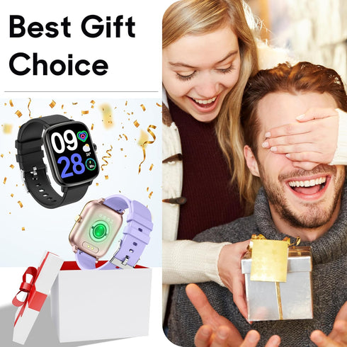 Popglory Smart Watch, 1.69'' Fitness Watch Women Men with Heart Rate, Blood Pressure, Blood Oxygen & Sleep Monitor, 110 Sports Modes Fitness Track...