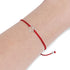 Red Womens Friendship Bracelet, Small Handmade Sterling Silver 925 Open Heart Shaped Charm, Pull Adjustable Kindred Cord Thread. Handmade Heart Gi...