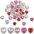 Rhinestones Buttons Embellishments, 30 Pcs Heart Rhinestones for Crafts Flatback Pearl Crystal Rhinestone Buttons for Sewing DIY Clothing Wedding ...