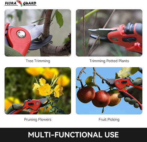 Flora Guard Garden Shears 8.2" Bypass Pruning Shears, Professional Ultra Sharp Sk5 Steel Garden Clippers, Rubber Handle Heavy Duty Plant Cutting S...