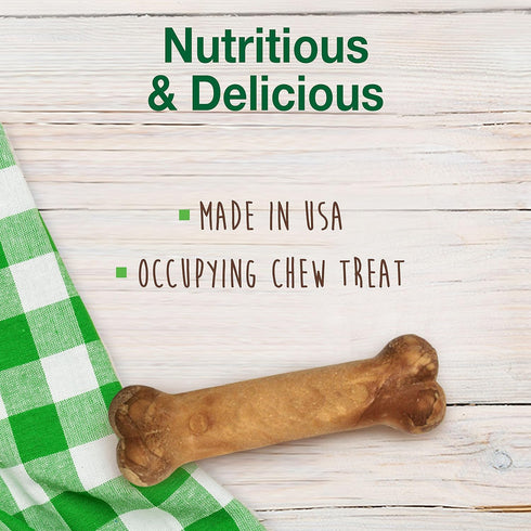 Nylabone Healthy Edibles Natural Dog Chews Long Lasting Bacon Flavor Treats for Dogs, Medium/Wolf (2 Count)...