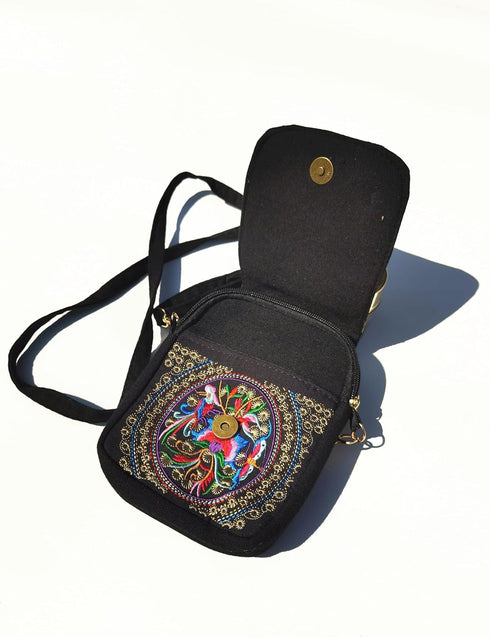 Vintage Embroidered Cell Phone-Purse -Small Crossbody Bag Coin Wallet,Women Mini Ethnic Travel Shoulder Bags Handbag Pouch...