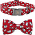 Elegant little tail Dog Collar, Christmas Dog Collar Red Penguins Holiday Pet Collar Dog Bow Collar Pet Durable Adjustable Girl Boy Dog Collar for...