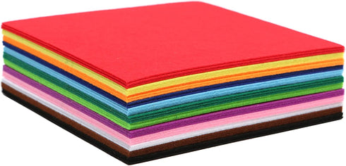 Craft Stiff Felt Squares - 8 x 8 Inch - 36 Pack - 12 Colors, 3 of Each Color - 2mm Thick Sheets...
