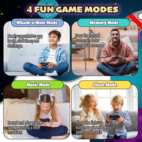 Quick Push Pop Game - 5 Mode Electric Fast Push Handheld Games Sensory Button Light up Toys with 7 Color Lights, Party Toys for Kids Teens Adults ...