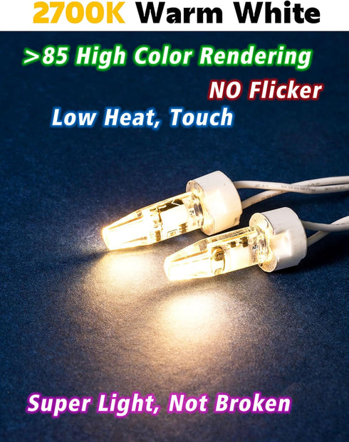 G4 LED Bulb AC/DC 12V-24V JC Type, 20W-30W T3 G4 Halogen Equivalent, 2W 2700K Warm White, G4 Bi-Pin Base, 250LM, Landscape Lighting/Courtyard/Lawn...