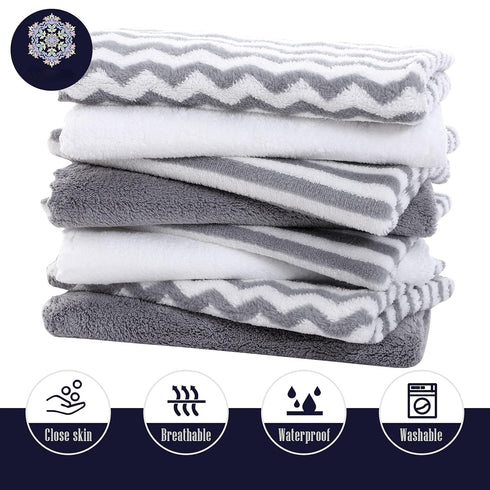 8 Pack Super Soft Baby Burp Cloths, Baby Washcloths, Ultra Absorbent Large Newborn Burping Cloth for Boy and Girl, Milk Spit Up Rags, Unisex for B...
