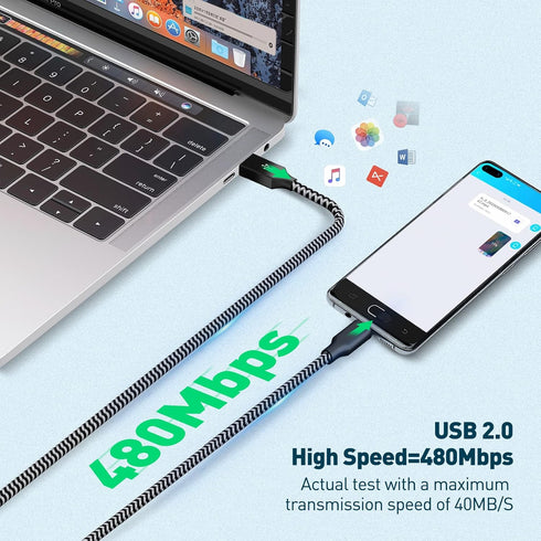 Micro USB Charging Cable 10/10/10FT, 3 Pack Nylon Braided Charger Cables for Samsung, Nexus, LG, Smartphones, Tablets, Kindle, Game Consoles, Came...