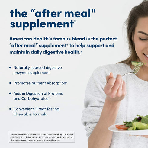 American Health Chewable Multi-Enzymes, Original Papaya, 250 Count...