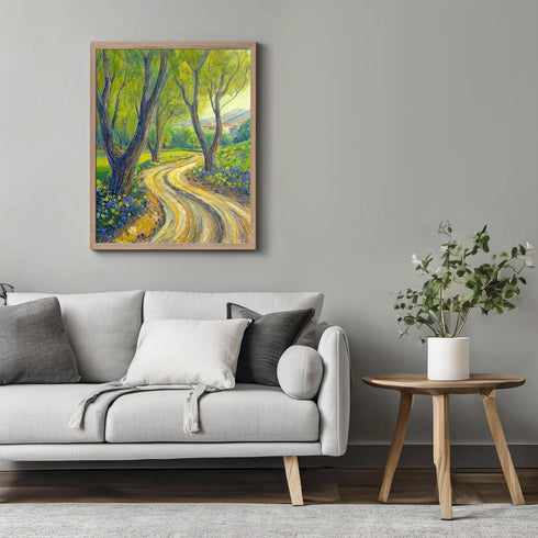 Posterizer 1 pcs-oil painting style-vibrant field with flowers-classics inspired 1-Landscape & Nature Art-Vintage Art-Gift for Art Lovers- unframe...