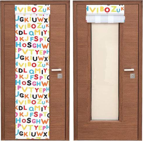 2 Pcs Classroom Door Window Cover Curtains Blackout Lockdown Shades for Glass Doors Window Covering Darkening Blackout Drapes for Nursery Teacher ...