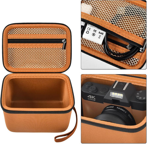 Vlogging Camera Case Compatible with Duluvulu/for TEBNGIHNM/for zheozeig/for Oiadek 4K Digital Cameras for Youtube. Vlog Camera Carrying Storage f...