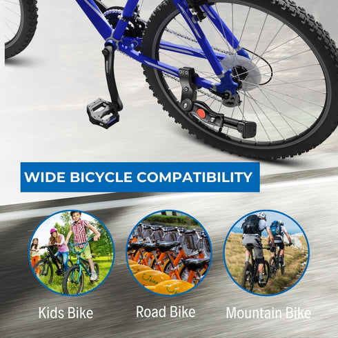 Flexzion Bike Kickstand Bicycle Road Mountain Cycling Rear Mount Side Stand Aluminum Adjustable Alloy Replacement Kickstand for Mountain Bike Fits...