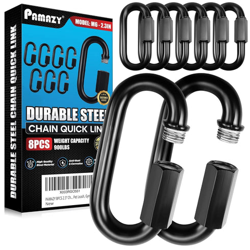 8PCS 2.3” Chain Quick Links, High Strength, Anti-Rust, Heavy Duty Chain Connector, Carabiner for Chain Connecting, Key Chain, Camping, Backpack, P...