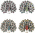 4 PCS Multicolor Rhinestone Crystal Peacock Brooch Pin Lapel Pin for Women (4 colors)...