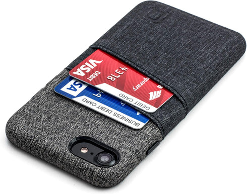 Dockem Wallet Case for iPhone SE 3 (2022), SE 2 (2020) & iPhone 8/7 with Metal Plate for Magnetic Mounting & 2 Card Holder Slots (Luxe M2, Black &...