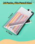 Smarpau Pencil Pouch 24PCS, 9.3" x 4.7" Mesh Zipper Pouches for Organizing, Bill Size Waterproof Zipper Pencil Bags for Travel, Office, Home Stora...