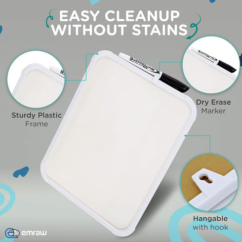 8.5" X 11" Dry Erase Board with Marker Sturdy Frame Mount Horizontally or Vertically Helps You to get Organised Perfect for Home or Office (Pack o...