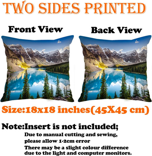 Tucocoo Landscape Throw Pillow Covers 18x18 inches Set of 4, Mountain Nature Scenery Decorative Cushion Cases Arizona Desert Saguaro Modern Decor ...