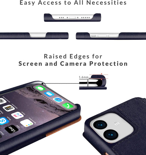 Compatible With iPhone 12 Mini Wallet Case -Slim i Phone 12 Mini Flip Case with Credit Card Holder, for Women & Men, Faux Leather i-Phone 12 Mini ...