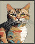 Posterizer 1 pcs- Orange cat print with a gray background-Art for Animal Lovers-Abstract & Modern Art- Gift for Men Women Entrepreneur Teens-Decor...