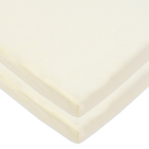 American Baby Company 2 Pack 100% Natural Cotton Fitted Cradle/Bassinet Sheets 36" x 18" - Soft, Breathable & Hypoallergenic Bed Sheets, Ecru, Neu...