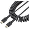 StarTech.com 3ft (1m) USB C Charging Cable, Coiled Heavy Duty Fast Charge & Sync USB-C Cable, USB 2.0 Type-C Cable, Rugged Aramid Fiber, Durable M...