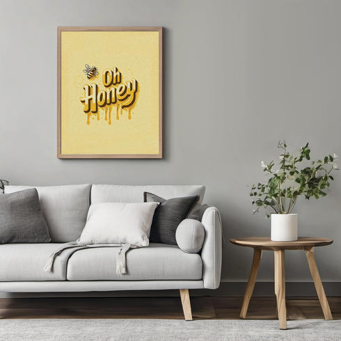 Posterizer 1 pcs-Oh Honey- Funny puns-Romantic Art-Comedy Art-Gifts for Women-Gift for Girls, Boys, Teens-Living Room Bedroom Decor- UNFRAMED Wall...