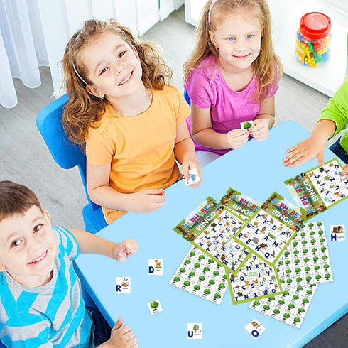 Animal Bingo Game for Toddler Adults, 24 Players Animal Bingo Cards Letter Recognition Animals Themed Bingo Game Cards Jungle Safari Party Game fo...