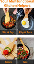 6 Wooden Spoons for Cooking – Made in Ukraine 100% Natural Healthy Nonstick Wooden Spatula Spoons - Premium Solid Wood Cooking Utensils Set - Stro...
