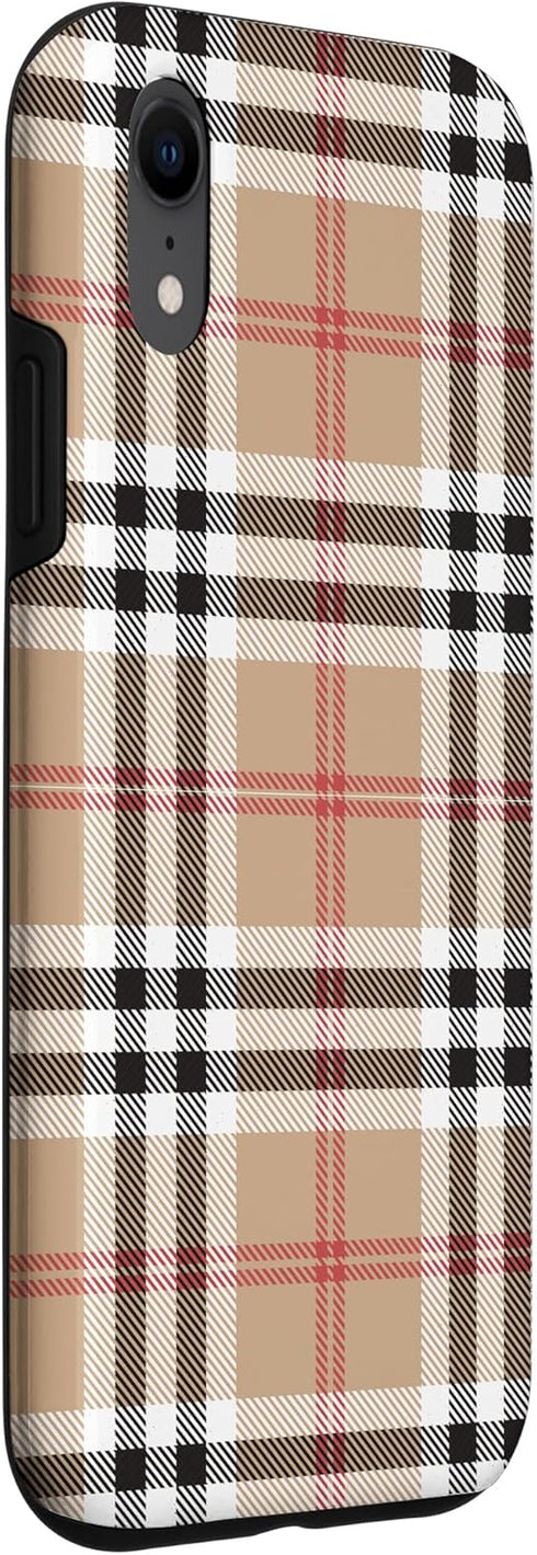 iPhone XR Checkered Plaid Flannel Gingham Pattern Case...
