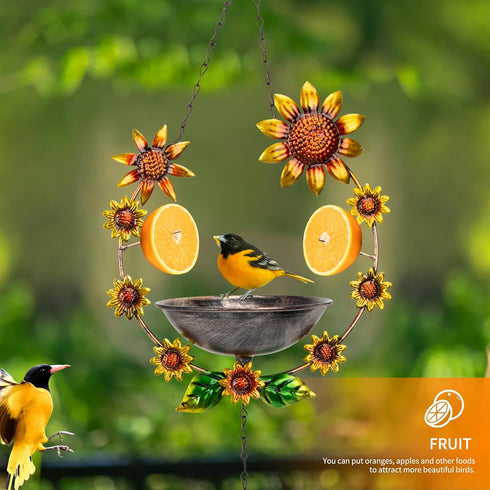 FORUP Hanging Bird Feeder, Oriole Bird Feeder Hanging Tray, Sunflower Seed Tray for Bird Feeders, Bird Bath Feeders for Outdoor...