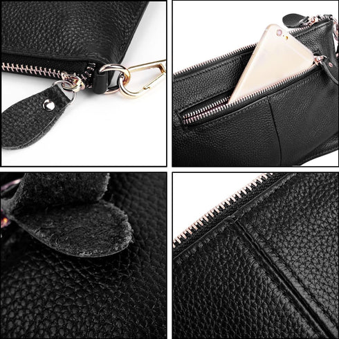 YALUXE Genuine Leather Wristlet Handbags Purses Cell Phone Pocket Clutch Wallet Crossbody Bags for Women...
