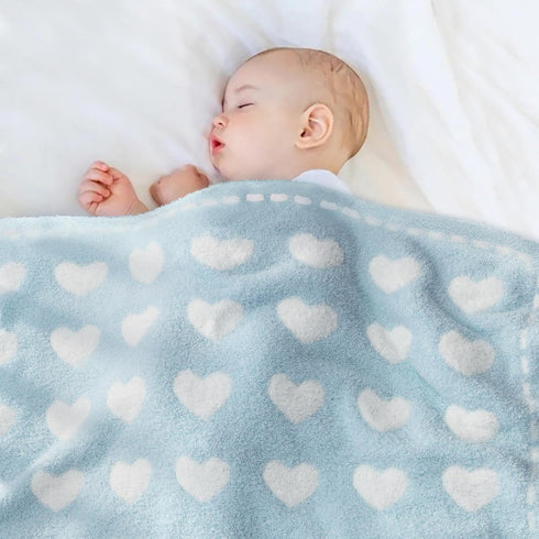 Kid Nation Super Soft Baby Blanket with Heart Blue 30 x 40 inch...