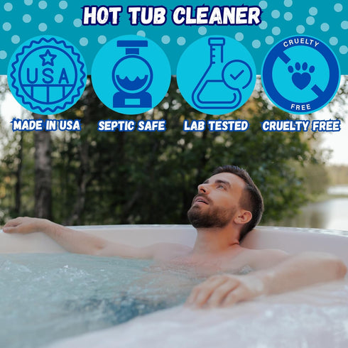 Ahh-Some - Hot Tub Cleaner Sachet | Clean Pipes & Jets Gunk Build Up | Clear & Soften Water for Hot Tub, Jetted Tub, Swim Spa | Top Clarifier Up t...